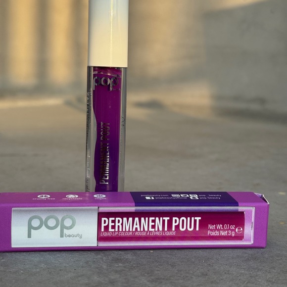 Pop Beauty Permanent Pout Liquid Lip OMG Violet Matte Full‎ Coverage 0.1oz - Picture 1 of 4